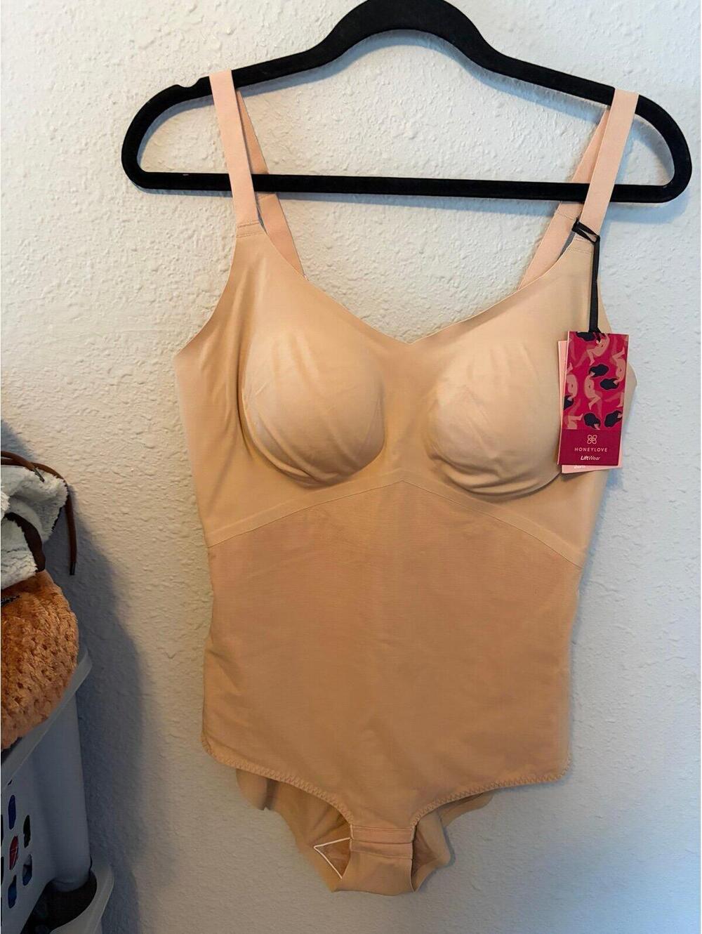NWT HoneyLove LiftWear Cami Bodysuit Beige size 1X Petite. On website for $99